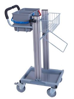 Exclusiv 2 spands inventarvogn med affaldsstativ