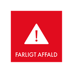 Farligt affald - Piktogramer til affaldssortering.
